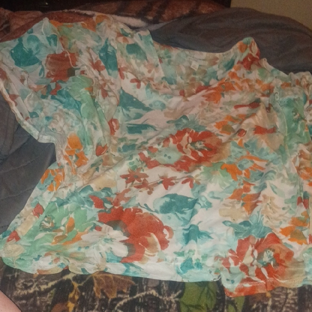 Floral Chiffon Blouse - Multicolor